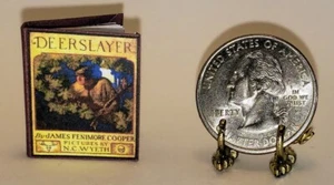 1:12 SCALE MINIATURE BOOK THE DEERSLAYER ILLUSTRATED N. C. WYETH - Picture 1 of 8