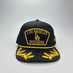 New Era 9Fifty Los Angeles Dodgers Black Yellow Snapback Cap Headwear Size M-L - Picture 1 of 7