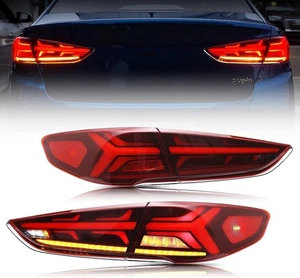 Par de luces traseras LED rojas secuenciales DRL para Hyundai Sonata 2018 2019 - Imagen 1 de 6