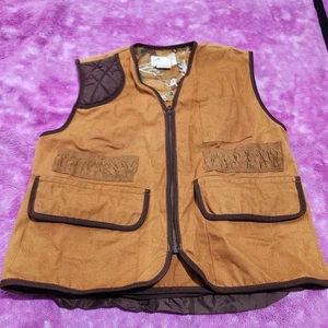 Vintage American Field Sportswear Hunting Vest Large Brown Cotton Game Pouch USA - Picture 1 of 17