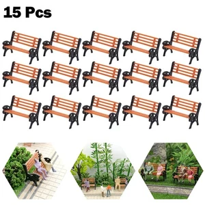 HO Scale Model Train Park Chair Set Realistic 187 Scale Model Bench Pack of 15 - Picture 1 of 12