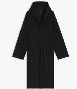 BOSS HOMEWEAR MONOGRAM VESTAGLIA ACCAPPATOIO DA BAGNO MISTO COTONE L NERO HUGO BOSS - Foto 1 di 13