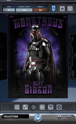 Star Wars Card Trader Season 19 Moff Gideon Monstrous Premium Claim 300cc Epic - Image 1 of 2