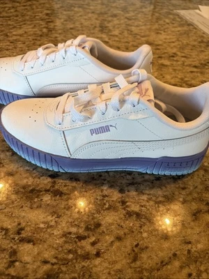PUMA Women's Size 5 Sneaker White and Purple Athletic Shoes New Without Box - Image 1 of 4