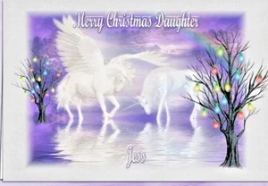 Tarjeta de Navidad Personalizada Unicornio Hija Nieta Sobrina Hermana - Imagen 1 de 3