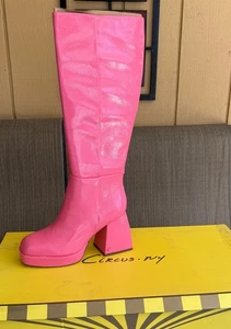 CIRCUS NY BY SAM EDELMAN WOMEN'S KYLIE KNEE HIGH BOOTS. SIZE: 9 PINK ZIP - Picture 1 of 6