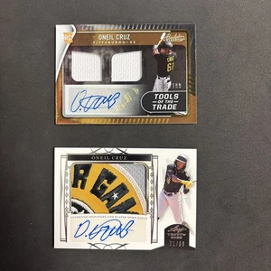 2022 Panini Absolute ONEIL CRUZ RC Rookie Patch Auto RPA + Leaf RPA Crazy Patch - Picture 1 of 2