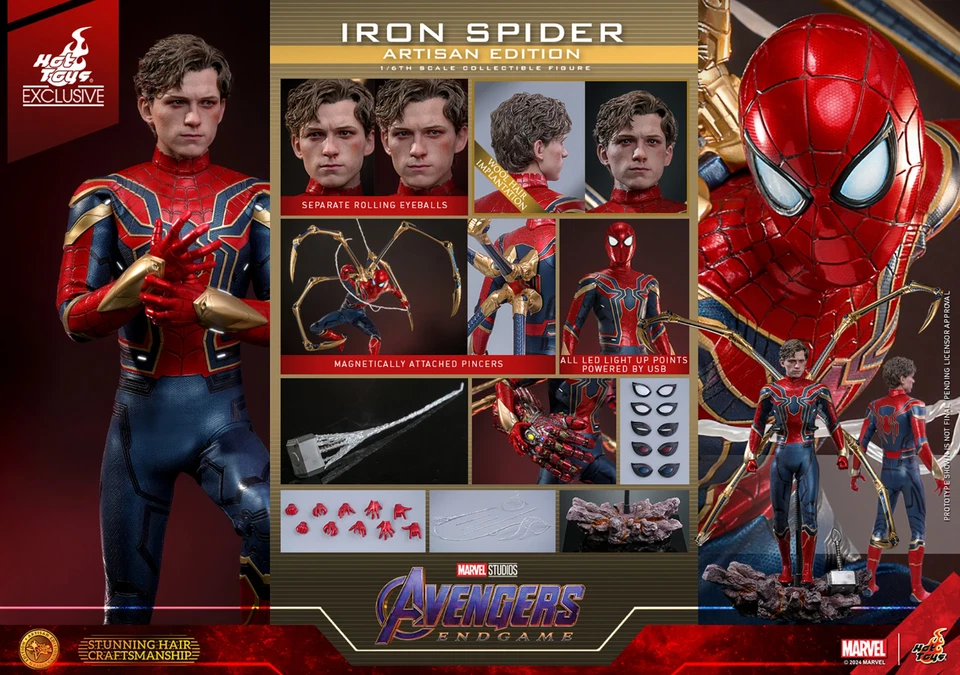 PREORDER Hot Toys Artisan Iron Spider Spiderman Sixth Scale Figure MMS762AE - Image 1 of 2