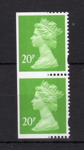 20p MACHIN UNMOUNTED MINT PAIR PARTIALLY IMPERFORATE - Picture 1 of 1