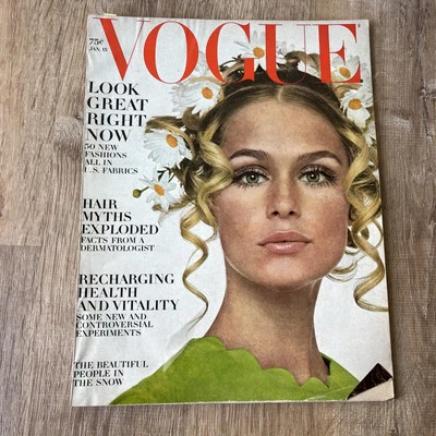 VOGUE-JANUARY 15, 1968-PENELOPE TREE by AVEDON-VERUSHKA-MARISA BERENSON Twiggy Foto 1 de 4