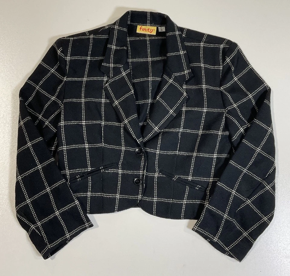 Chaqueta Blazer Recortada Finity De Colección Talla S Sirena de Oficina Preppy Hecha en EE. UU. Años 80 Foto 1 de 4