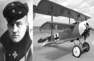Erster Weltkrieg Bildfoto Manfred von Richthofen roter Baron Flugzeug Fokker DR1 5136 - Bild 1 von 1