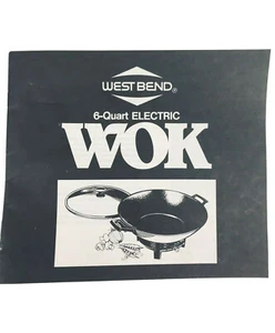 West Bend 6 Quart Electric Wok Instruction & Recipe Booklet Owners Manual - Picture 1 of 5