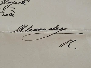 Carta real firmada por el rey Alejandro I Grecia al zar rey Pedro I Serbia realeza - Imagen 1 de 24