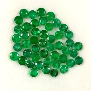 7ct Natural Emerald round top green 3.2-3.3mm size unheated untreated gems lot - Picture 1 of 4
