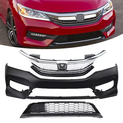 Cubierta de parachoques delantero parrilla inferior superior para Honda Accord 2016 2017 sedán Foto 1 de 4