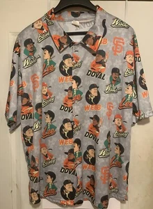 Camisa Hawaiana Gigantes de San Francisco XL Jugador Caricatura Logo Divertido Estampado MLB - Imagen 1 de 6