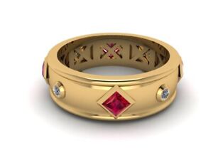 Men's Ring For Engagemet Gold Plated 925 Silver Gemstone Ring Men's Wedding Ring