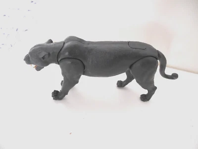 FIGURA ANIMAL GATO POSABLE PANTERA NEGRA - BOCA ABIERTA - RUGIÓ Foto 1 de 4