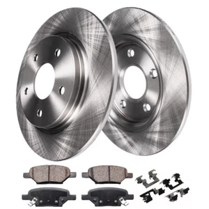 Rear Brake Rotors and Ceramic Brake Pads Kit For 2004-2012 Chevy Malibu H09 CA - Foto 1 di 5