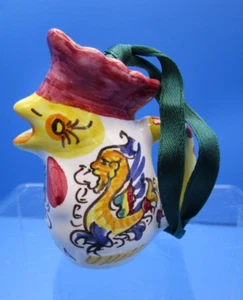 WILLIAM SONOMA Deruta Raffellesco Miniature Rooster Pitcher Majolica ORNAMENT - Picture 1 of 6