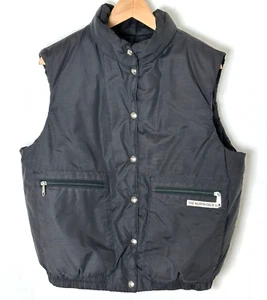 North Face Puffer Vest Large Black Womens Brown Label Made in USA Vintage - Picture 1 of 10