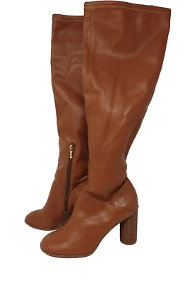 Franco Sarto Women's Boots Size 8.5 L-Cindy Tall Knee Brown Faux Leather Shoes - Image 1 of 4