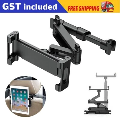 Extendable Car Back Seat Headrest Long Mount Universal Holder iPad Tablet Rotate - Image 1 of 4