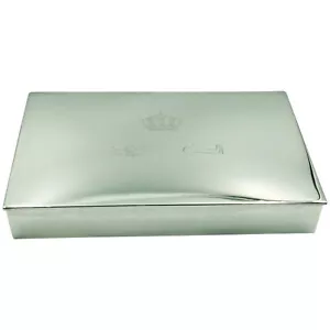 Presentation silver cigarette box King Hussein & Queen Noor of Jordan - Picture 1 of 11