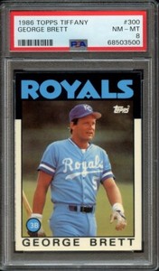 ) 1986 TOPPS TIFFANY 300 GEORGE BRETT PSA NM-MT 8 BB