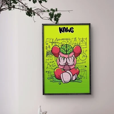 Pôster de arte matemática Kaws arte de parede decoração para casa ideia de presente arte de rua pop urbana - Imagem 1 de 4