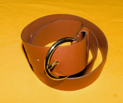 CINTO DE COURO GENUÍNO FEMININO H & M MARROM CLARO TAMANHO P - 32/80cm.. - Imagem 1 de 4