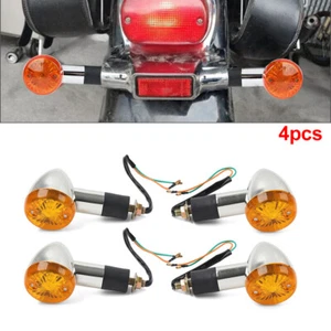 4x Amber Turn Signal Lights 10mm For Suzuki Boulevard C109R C50 C90 S 40 50 83 - Picture 1 of 12