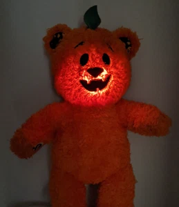 Build a Bear Halloween Pumpkin 17" Glow Plush Jack o Lantern Face Lights Up.  55 - Picture 1 of 8