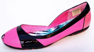 DIESEL Melody W Diseñador Cuero Peep Toe Zapatos Planos Comodidad 6 Foto 1 de 4