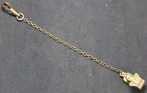 4" H&M Pocket Watch Gold Filled Chain w/ Shirt Clip - Vintage - Picture 1 of 5