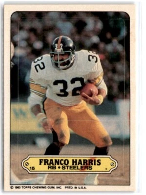 1983 Topps Franco Harris Sticker #15 Steelers  - Image 1 of 2