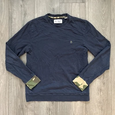 Penguin Munsingwear Para Hombres M Sudadera Azul Oscuro Verde Puños Camuflados Foto 1 de 4