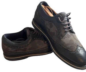 G/Fore Gallivanter Shoes Mens Size 10.5 Navy Camo Brogue Leather Golf G4MS21EF10 - Picture 1 of 9