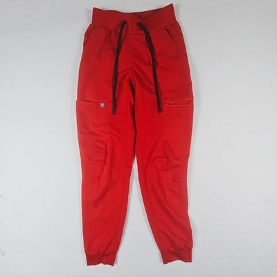 Calça esfoliante feminina Fabletics tamanho XXS bolsos vermelhos cordão elástico - Imagem 1 de 4