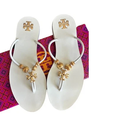 TORY BURCH CHANCLAS CAPRI TANGA CUERO CABRA SANDALIAS TALLA 5.5 NUEVAS EN CAJA Foto 1 de 4