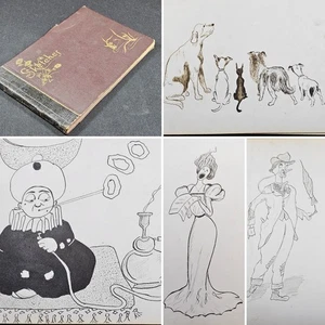 1920s ARTISTS SKETCHBOOK Original Drawings ILLUSTRATIONS Humour Comical - Picture 1 of 24