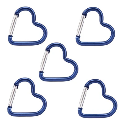 5Pcs Heart Shape Spring Snap Clip Keychains Buckles Dog Chain Buckles Connectors - Image 1 of 4