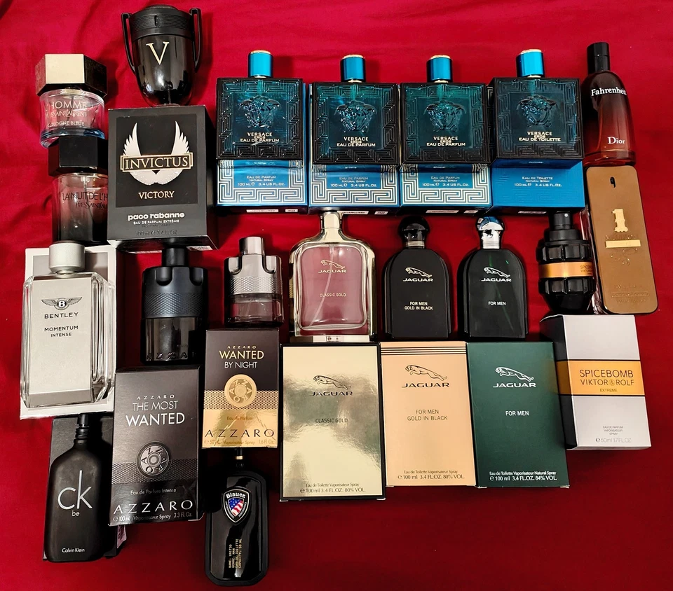 Bottiglie VUOTE di Profumi Designer Versace, CalvinKlein, Azzaro, Jaguar, Dior - Immagine 1 di 4
