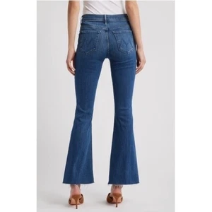 Mother The Weekender Fray Jeans Womens Size 24 Dark Wash Flare Denim - Picture 1 of 14