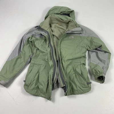 Chaqueta North Face Niñas Grande Verde 3 en 1 HyVent Desmontable Polar Abrigo con Capucha Foto 1 de 4