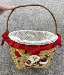 VINTAGE WEIHNACHTEN MOTIV GEFLOCHTEN DEKORIERT KORB HANDGEFERTIGT AUF DEN PHILIPPINEN - Bild 1 von 21