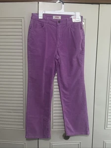 Wrangler Womens Pink Size 6 /28 High-Rise Rodeo Straight Crop Leg Corduroy Jean - Picture 1 of 14