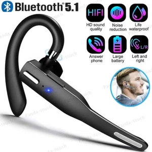 Trucker Wireless Headset Bluetooth 5.1 Earpiece Dual Mic Earbud Noise Cancelling - Picture 1 of 12