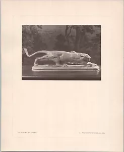 1928 Seite * Gorham Company * Alexander Phimister Proctor * STALKING PANTHER - Bild 1 von 2